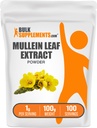 BulkSuplementos.com Mullein Leaf Extract - Verbascum Thapsus, Mullein Supplement - Suplemento de ervas para suporte imunológico - sem glúten, 1g por serviço, 100g (3,5 onças) (Pacote de 1)