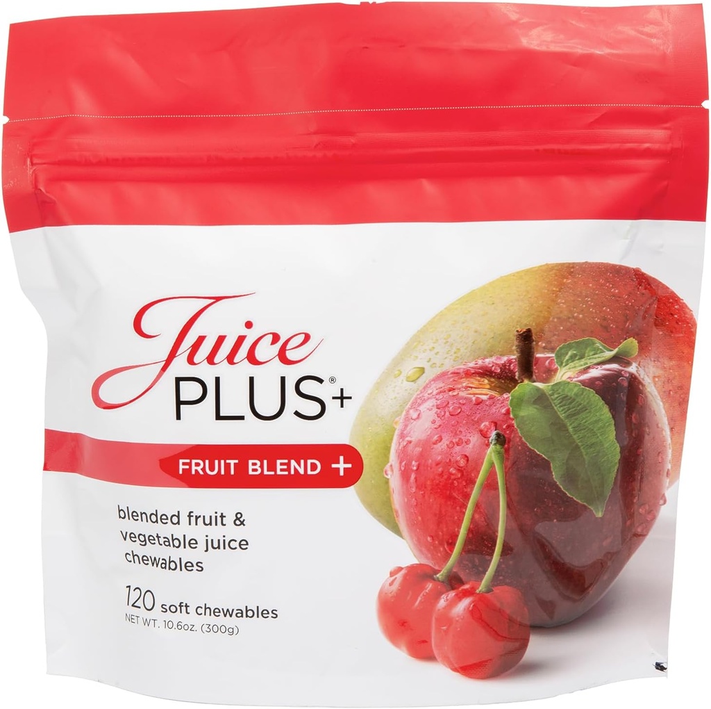 Suco Plus+ Mastigação suave mistura de frutas (Mastigações) - Aumente sua nutrição com 11 frutas e ingredientes vegetais - Gummy Vegan para crianças e adultos - Vitaminas, Nutrição alimentar inteira - 1 Pouch (1-Mo, 30 mastigações)