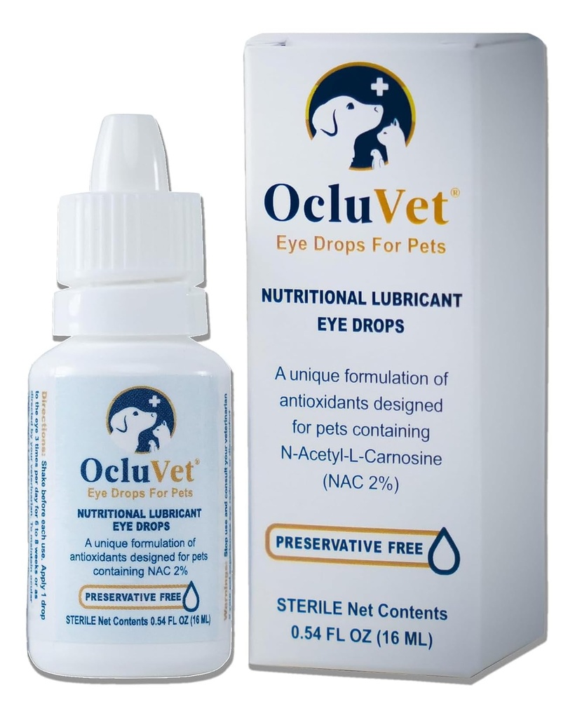 Colírios para Animais de estimação (Clinically Studied Antioxidants) para Animais de estimação com Cataratas (Made in the USA)   , Inclui 2% N-Acetil-L-Carnosina (NAC) , 16mL