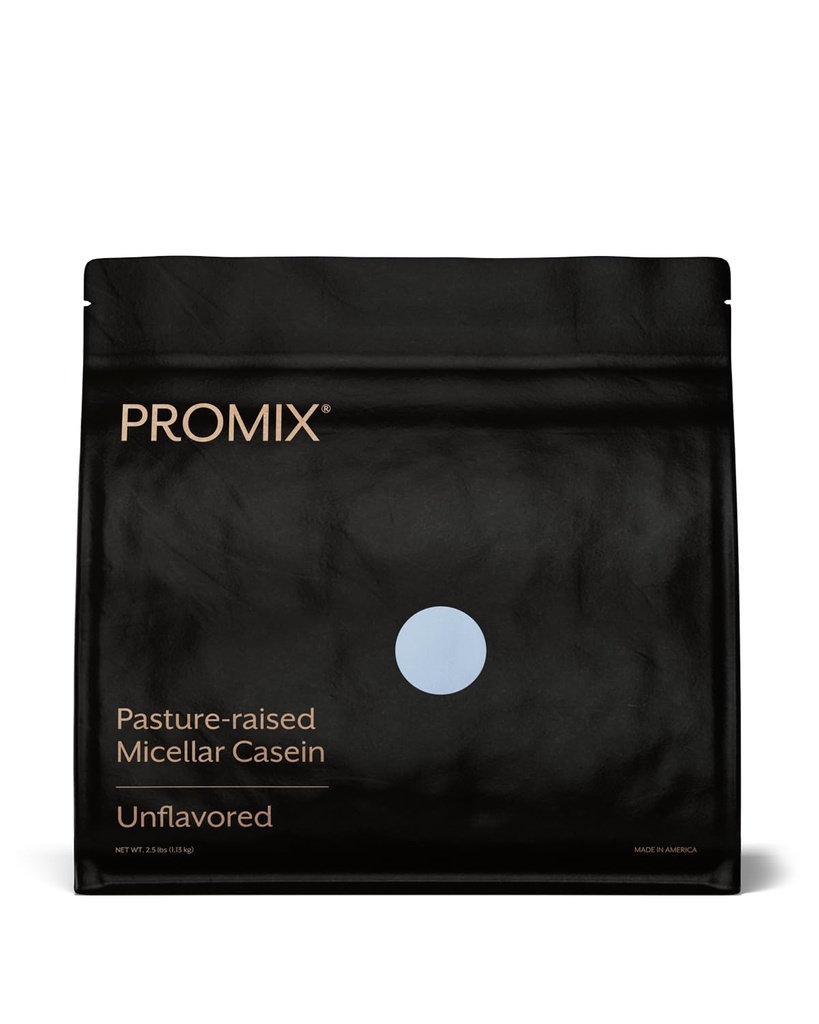 ProMix Nutrition Casein Protein Powder - Grass-Fed, Pasture levantada, liberação lenta Micellar Casein - Gluten-Free - sem sabor, 2,5 libras (Pacote de 1)