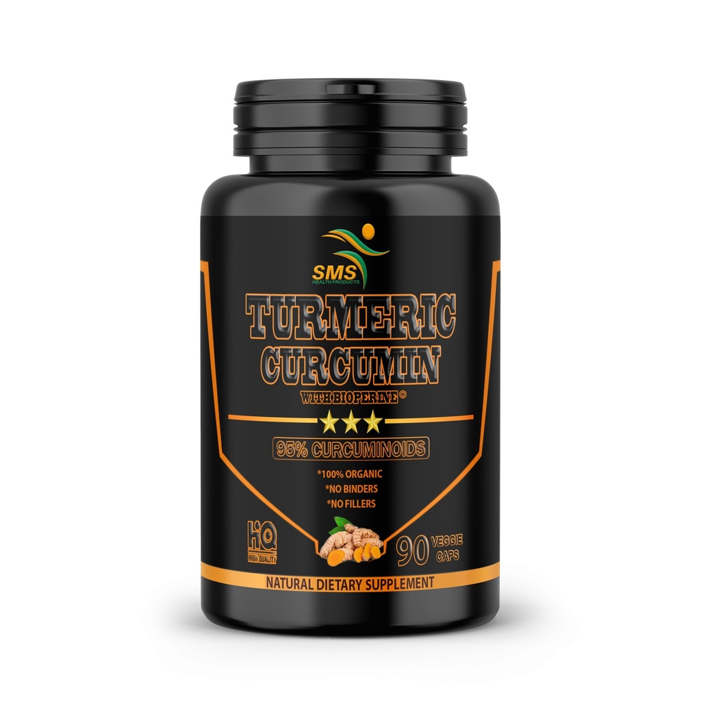 Curcumina Turmérica com Pimenta Preta 1.500mg ou 90 Cápsulas Veggie . Suplemento dietético com 95% Curcuminóides padronizados e Bioperina para Potência e Absorção .