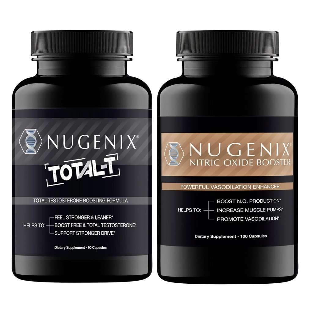 Nugenix Nitric Oxide Booster e Total-T Testosterone Booster para homens
