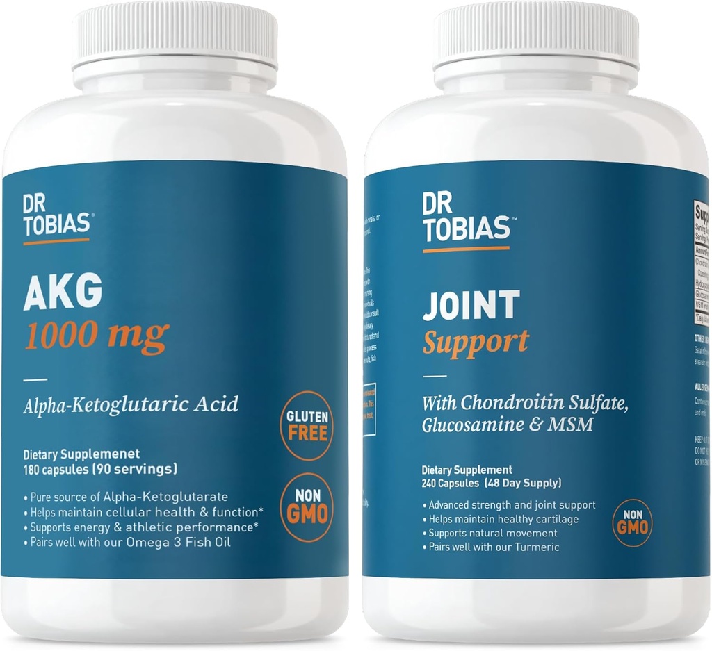 Dr. Tobias AKG Suplemento e Suplemento de Suporte Conjunto - Suporta Energia, Músculos, Cartilagem e Saúde Comum, Não-GMO