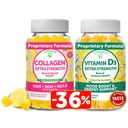 Pacote de gomas de colagénio e vitamina D3 Lunakai - Suplementos antienvelhecimento não-GMO para homens e mulheres - Imunidade, osso e humor Suporte Gummy para adultos - 30 dias de fornecimento