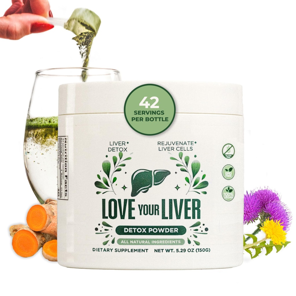 Detox Cleanse Powder - 42 Servings of Fígado Cleanse Detox & Repair Powder with Milk Thistle, Raíz de dente-de-leão, Alcachofra, Folha - Suplemento de fígado Beber Pó para a saúde do fígado