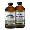 Óleo de Semente Negra Orgânica - USDA Certificado Frasco de Vidro Frio Pressionado Mais de 1,5% Thymoquinone 3X força Turkey Black Cumin Nigella Sativa non-GMO 100% Puro Óleo de Semente Negra (32 oz Vidro (2X16) Garrafa)