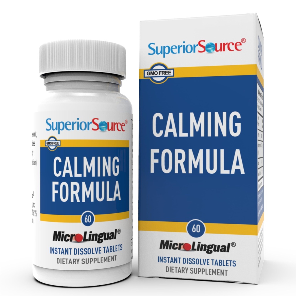Fórmula calmante de fonte superior, L-teanina, melatonina, sob a língua rápida dissolver comprimidos microlinguais, 60 Ct, 5-HTP para a conversão melhorada da serotonina, suporte ao sono, não-GMO