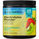 KEY NUTRIENTS Multivitamin Eletrólitos Pó Sem Açúcar - Juicy Strawberry Kiwi Eletrólito Pó - Endurance & Energy Supplement - Hydration Powder - No Calories - 90 Servings - Made in USA