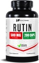 Healthfare Rutin Supplement 500mg 200 Cápsulas Vegan ; Natural Bioflavonoid Formula ; Suporte antioxidante de força extra , Não-GMO , Gluten-Free ; Made in USA