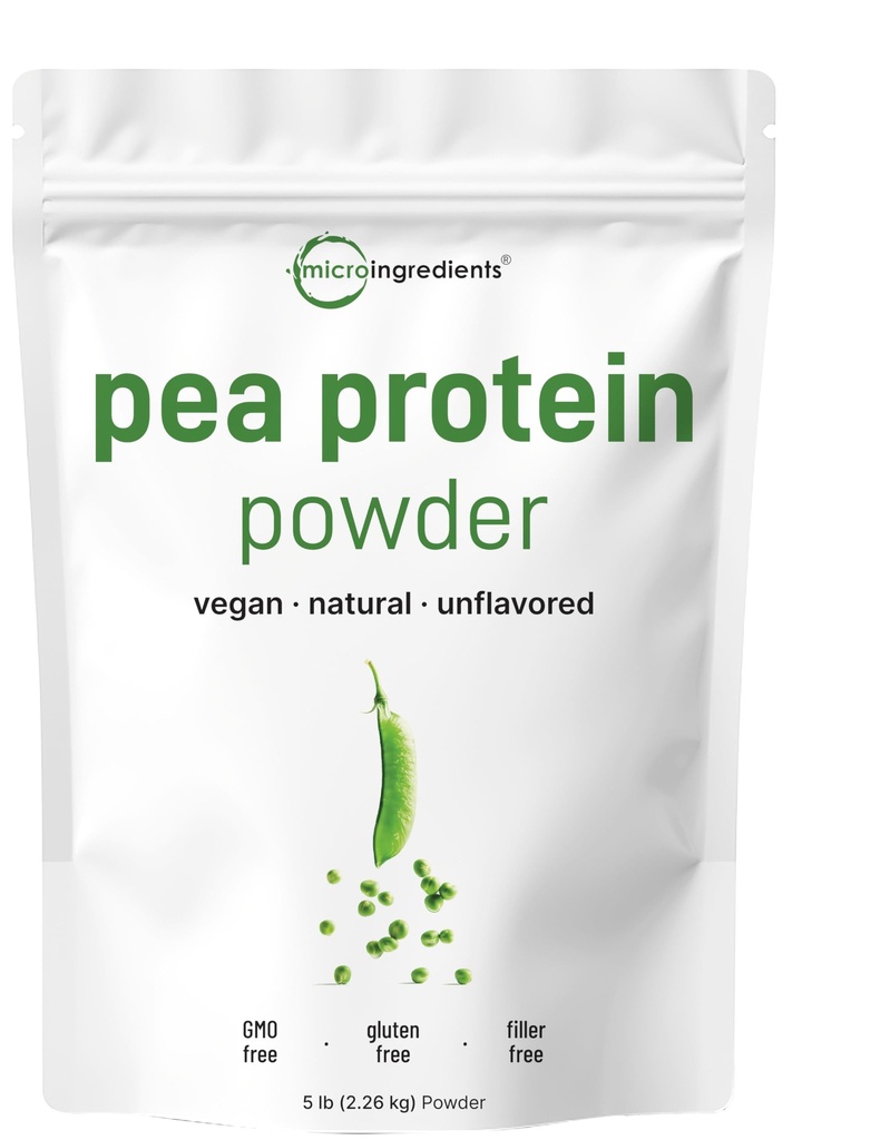 Micro Ingredientes Norte-Americano crescida, pó de proteína de ervilha, 5 libras de planta com base, sem sabor Fonte de proteína Vegan completa – 27g Servindo rico em BCAAs e EAAs .