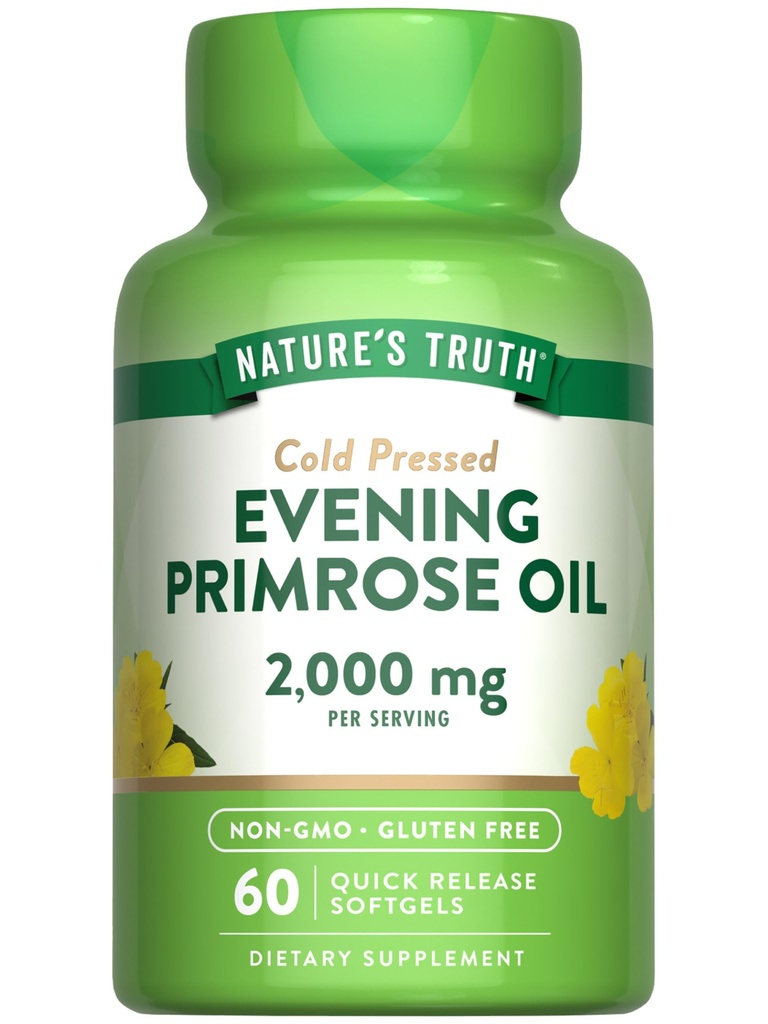 Nature's Truth Evening Primrose Oil Softgels □ Frio Pressionado □ Suplemento sem glúten e não-GMO