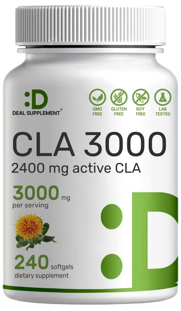 Ultra força CLA 3000mg □ 240 Softgels, Ácido Linoleico Conjugado Ativo de Óleo de Safflower