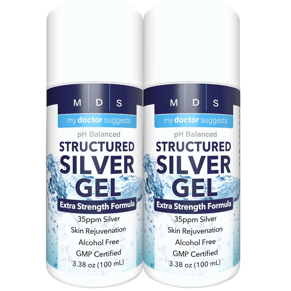 Gel de prata coloidal Força extra - 35ppm Gel de prata coloidal ativado para potência máxima - Made in USA - Fórmula estruturada em um pacote conveniente 2