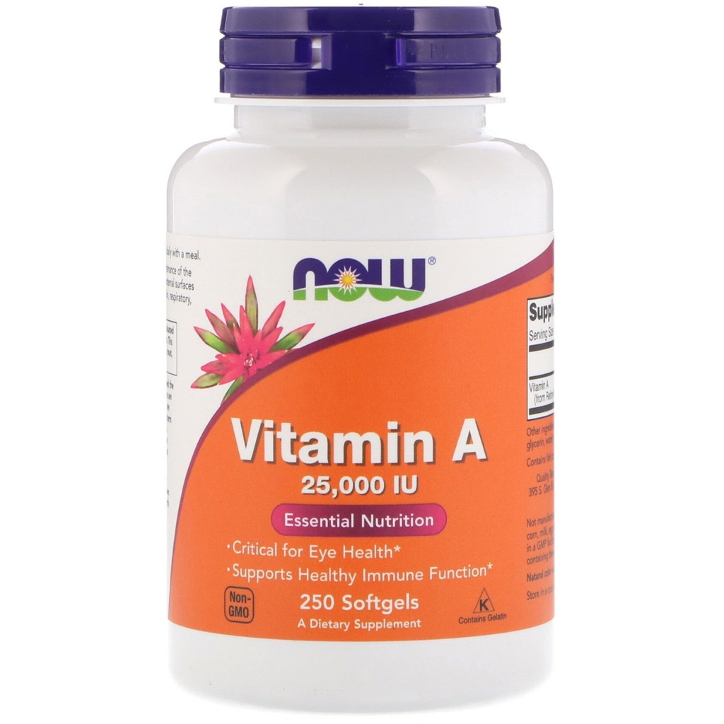Agora Alimentos Vitamina A, 25000 UI de óleo de fígado de peixe, 250 Softgels (Pacote de 2)