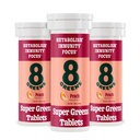 8Greens Supergreens Tablets Super Greens Powder Superfood Tablet, Metabolismo Imunidade e Foco, Verdes diários Comprimidos efervescentes, Orgânico: Aloe Vera, espirulina, chlorela, pêssego, 30 Servings