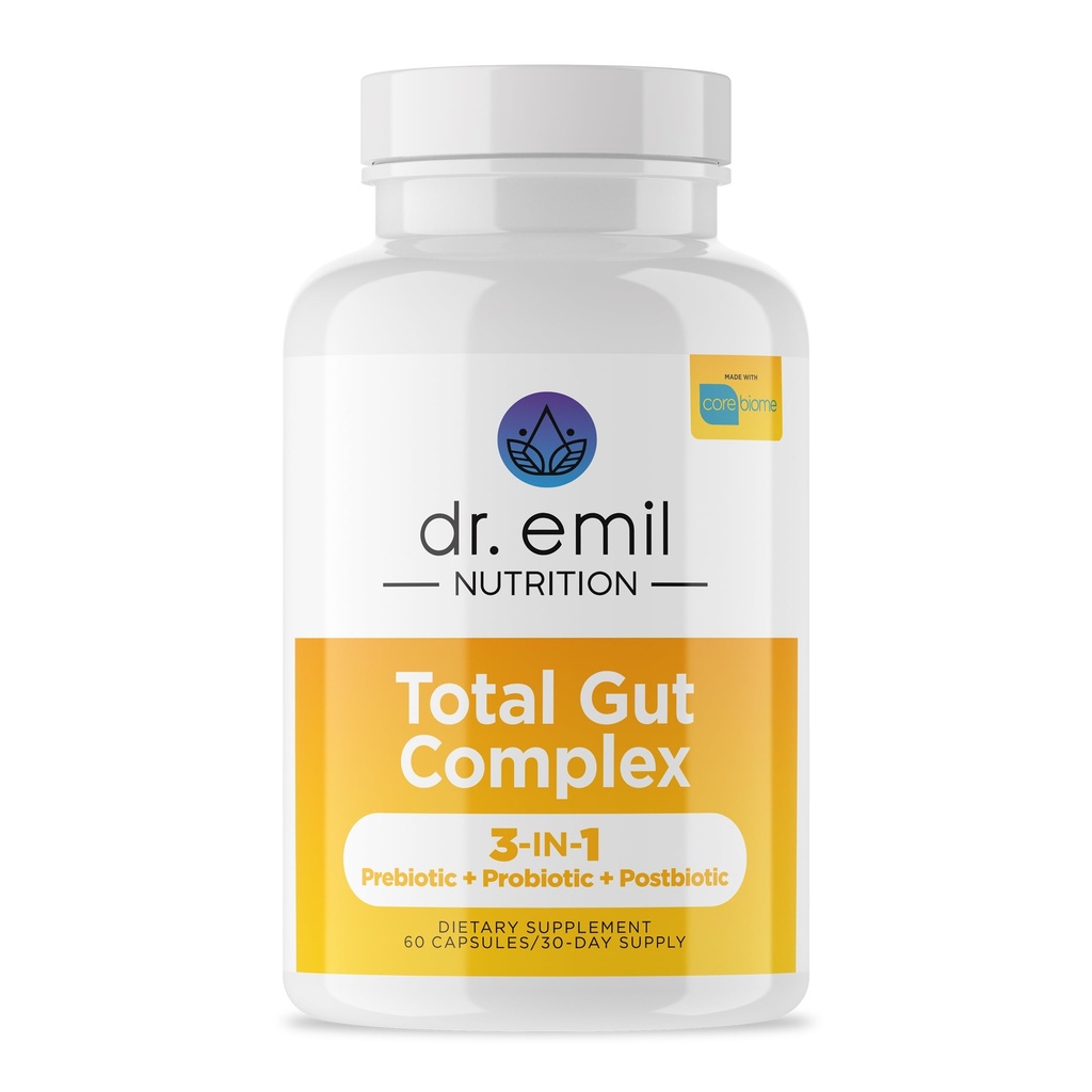 DR. NUTRIÇÃO EMIL Mulheres e homens Total Gut Health Complex □ Prebiótico + Probiótico + Postbiótico Gut Health Supplements