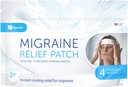 Migraine Relief Patch, Cooling Patches para Enxaqueca, Febre, Hormônio, & Dores de cabeça, Mess & Odor-Free Hydrogel Cooling, Made in the USA, 1 Pack (4 x Patches) Branco