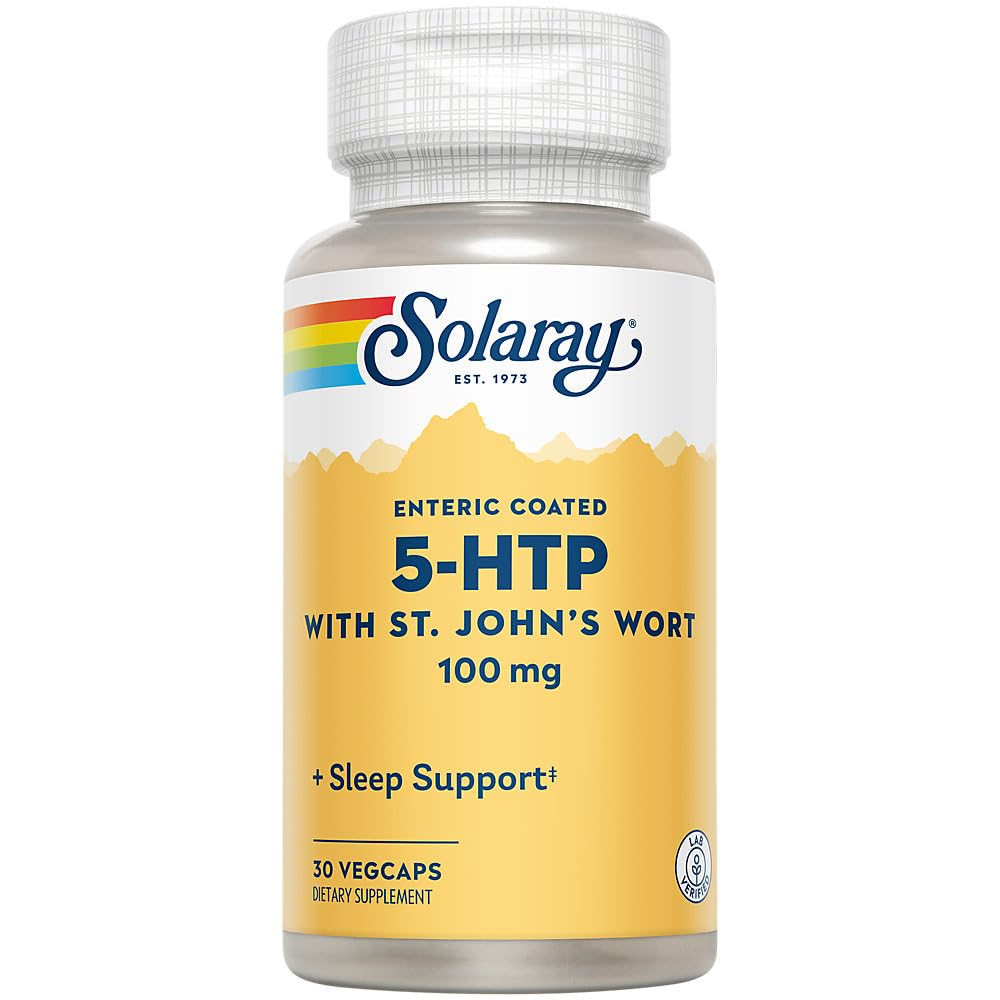 SOLARAY 5- HTP Plus Erva de São João - 30 Cápsulas Entérico- Revestidas - 100 mg - 30 Serventes