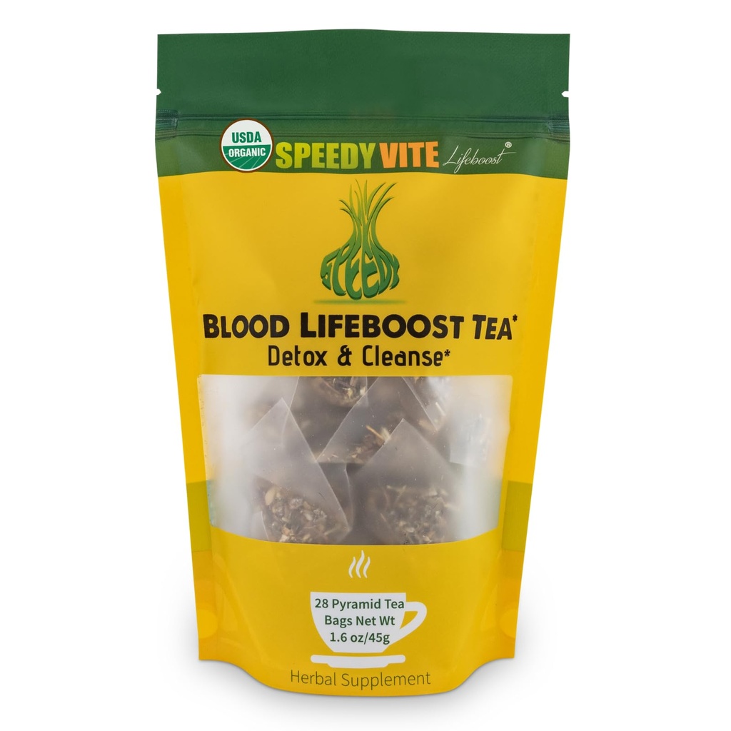 SpeedyVite® Blood Lifeboost Tea Suporta a remoção de resíduos do fluxo de sangue* □ Antioxidante rico Immune Boosting*