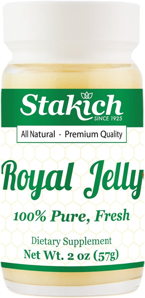 Stakich Fresh Royal Jelly - Puro, Tudo Natural - Sem Aditivos/Aditivos/Preservadores Adicionados - 2 Onça (57 Grams)