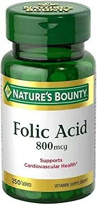 Ácido Fólico 800 mcg Comprimidos Teor máximo, 4 Garrafas (250 Contagem)