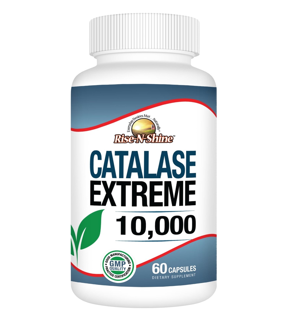 Rise-N-Shine Catalase Extreme Supplement 10.000 com serra Palmetto, Biotin, Fo-Ti, PABA - Suplementos de cabelo para cabelos fortes - 60 Cápsulas