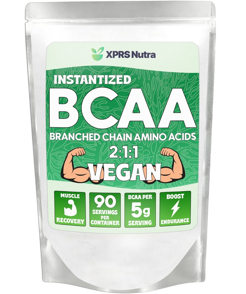 XPRS Nutra BCAA Pó - Suplemento de Aminoácidos para Homens - Suplementos de treino de BCAA sem sabor - Suplementos de ginásio para Homens - Suplemento de Aminoácidos para Mulheres para o Ginásio Pós-treino Recuperação (1 Libra)