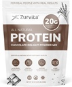 Zurvita - Chocolate Delight Protein Powder - 20g Proteína, Probióticos, 24+ Vitaminas e Minerais - Sem Adoçantes Artificiais - 26 onças (20 Serventes)