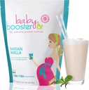 Baby Booster Baunilha Taitiana Pré-natal Suplemento de Vitamina e Protein Shake, Cafeína Livre, Tudo Natural, Vegetariana DHA, Alta Proteína, Folato de metilo, vitaminas B, Ótimo para a doença da manhã, 1 lb