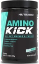 NutraBio Amino Kick – BCAA Pó com Cafeína Natural – Suplemento de Aminoácidos para Energia, Hidratação e Recuperação – BCAAs, Eletrolitos e Ácidos Amino – Baja Burst, 30 Servings