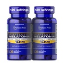 Puritan's Pride Premium Super Strength Melatonin 10mg Sleep Aid, Suplemento dietético para o som, descanso, & maior suporte ao sono, fornecimento de 4 meses, 120 cápsulas de liberação rápida, 2 Pack (Packaging May Vary)