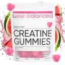 Gummies Creatina Balanceada Urso para Homens e Mulheres - Creapure® Creatina Monohidrato, L-Teanina, L-Tirosina & B12 para o crescimento muscular, Força, Foco, Energia e Saúde - Baixa Caloria, Livre de Açúcar, & Vegan
