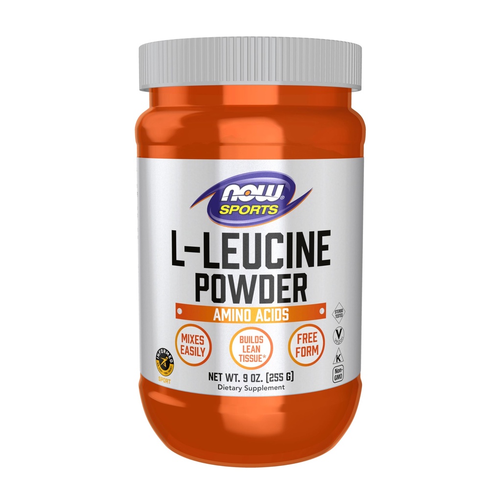 NOW Foods Sports Nutrition, L-Leucine Powder, constrói tecido magro*, Aminoácidos, 9-Ount