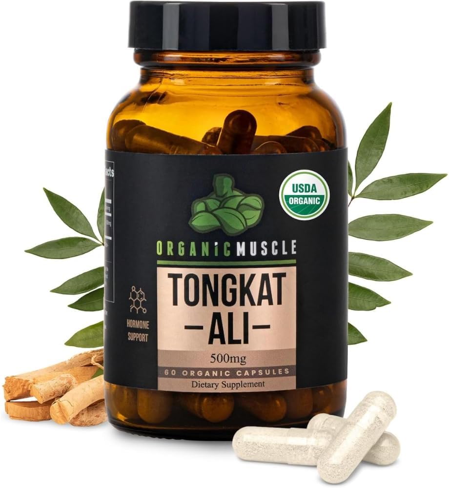 Músculo orgânico Tongkat Ali para homens, 500mg - Pure & Potent USDA Eurycoma Longifolia Root Supplement 60 Count – Wild Grown masculino saúde Hormônio Suporte para desempenho masculino, Drive & Energizer