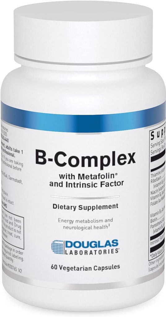 Douglas Laboratories B-Complexo w/Metafolina □ Suplemento B abrangente para apoiar células sanguíneas, hormônios e Sistema Nervoso