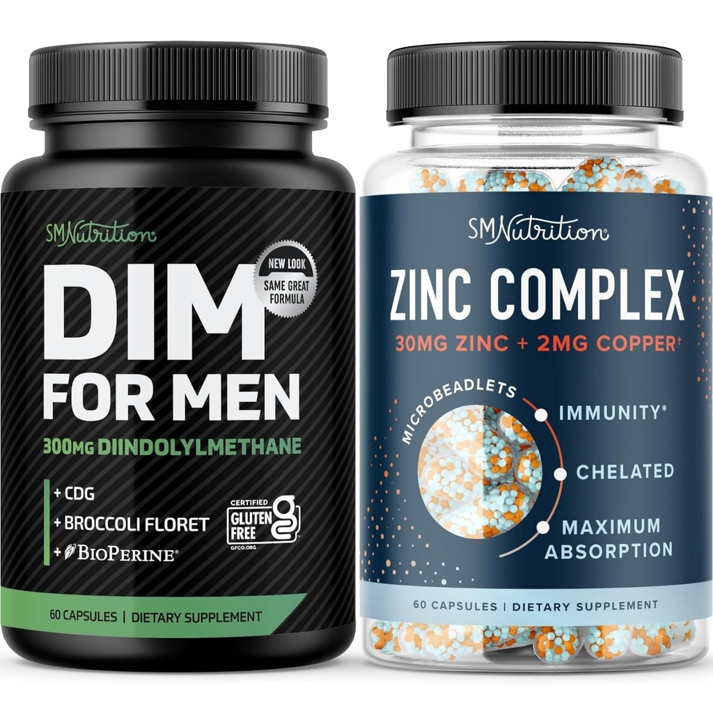 Complexo de Zinco de testosterona e 300mg Suplemento DIM para homens para Metabolismo de Estrogênio e Apoio de Testosterona