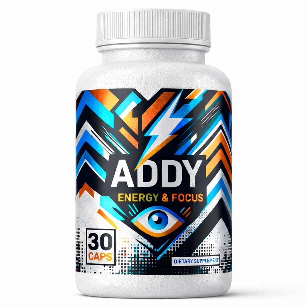 Addy Energy - Foco & Suplemento de Energia - Brain Booster - Adderall Alternative - Focus, Aumente a produtividade - Clean Energy - Sharp Focus - Fonte de 30 dias