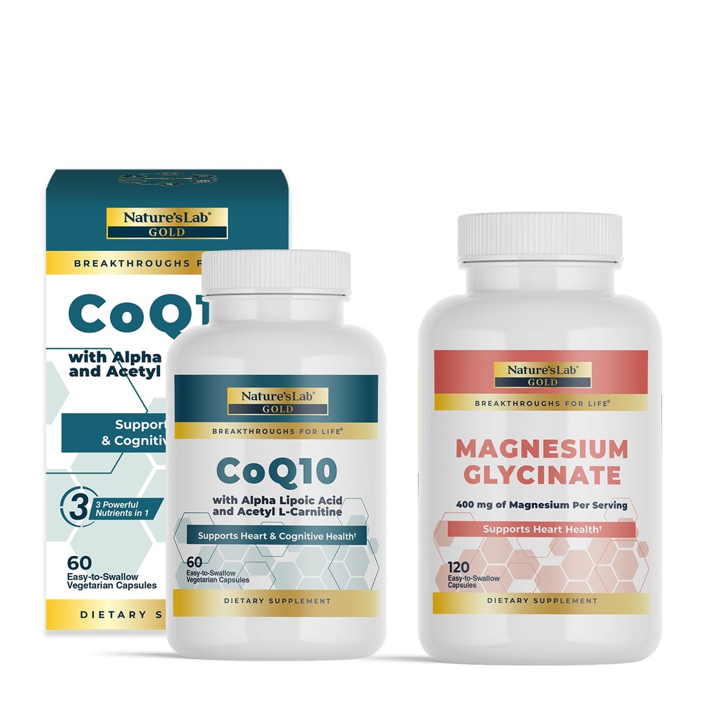 Laboratório da natureza Ouro CoQ10 + Ácido Alfa Lipóico + Acetil L-Carntina HCL + Glicinato de Magnésio 400mg