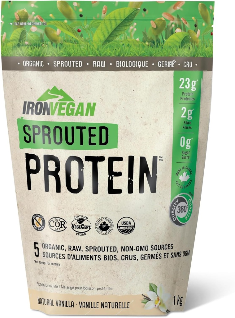Vanilla orgânica Sprouted Protein Powder, 1000 GR