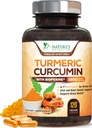 Suplemento de Curcumina Turmérica 1950mg - 95% Curcuminóides com extrato de pimenta preta orgânica e bioperine para melhor absorção, apoio comum Vegan da natureza, não-GMO, engarrafado nos EUA - 120 cápsulas