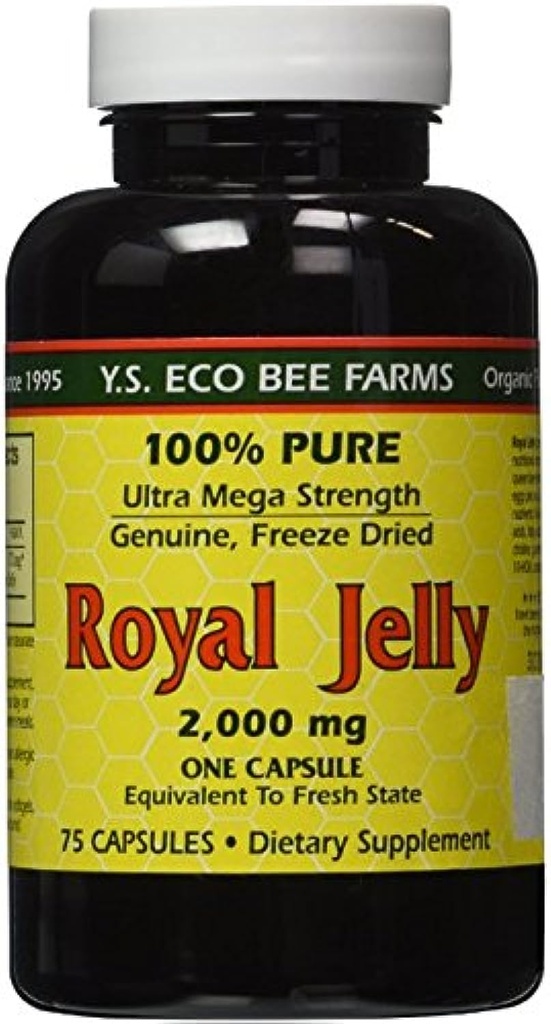 YS Eco Bee Farms Royal Jelly 2.000 mg - 75 Cápsulas (Pacote de 2)