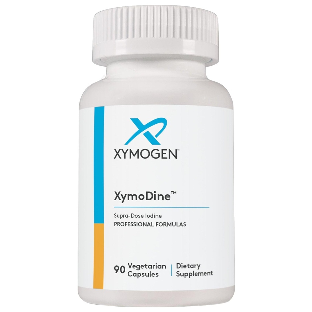 XYMOGEN XymoDine Iodine Supplement - Iodo de alta potência 12,5 g para apoiar Síntese Saudável de Hormônios da Tiróide (90 Cápsulas Vegetarianas)