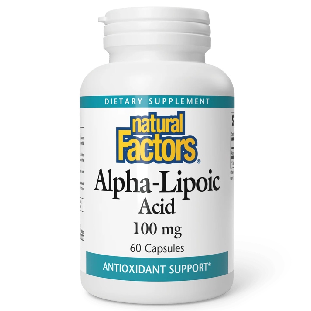 Factores naturais Ácido Alfa-lipóico 100mg Cápsulas, 60-Count