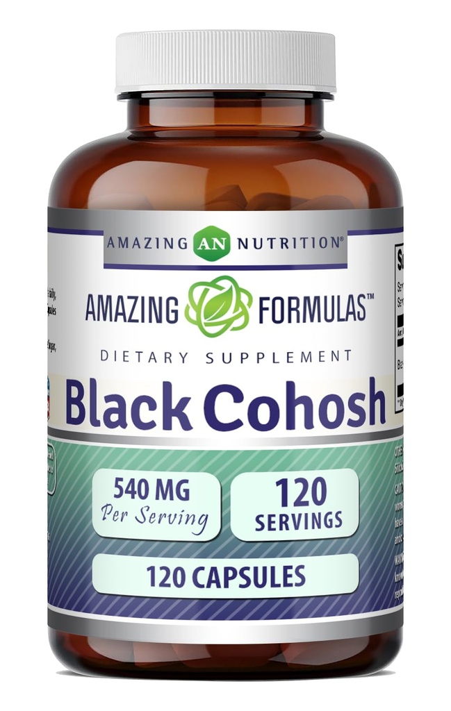 Fórmulas surpreendentes Black Cohosh Supplement 540 Mg por serviço Cápsulas Não-GMO Não-Gluten-Free .
