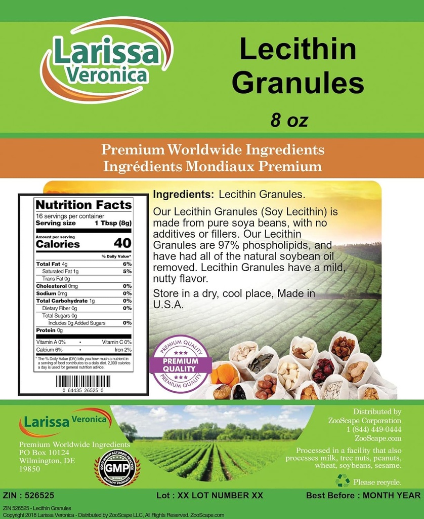 Grânulos de lecitina (8 oz, ZIN: 526525) - 2 Embalagem