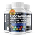 Glucosamina sulfato de condroitina Metilsulfonilmetano Ácido hialurónico Ginger C, D3, Pimenta preta -150 Cápsulas- Made in USA