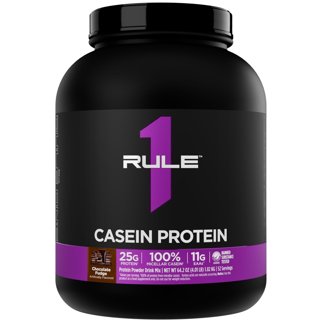 Regra 1 proteína de caseína - 25g de proteína e 11g de EAAs por serviço de baixa liberação de caseína Micellar para recuperação overnight e entrega sustentada entre refeições (4 libras*, chocolate Fudge)