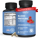 Blood Pressure Support Supplement – Natural Hawthorn, Hibiscus, Alho & Folha de Oliva – Heart Health & Circulation Support – B12, B6 – Vegan, Não-GMO – 90 Caps (3-mês de abastecimento)