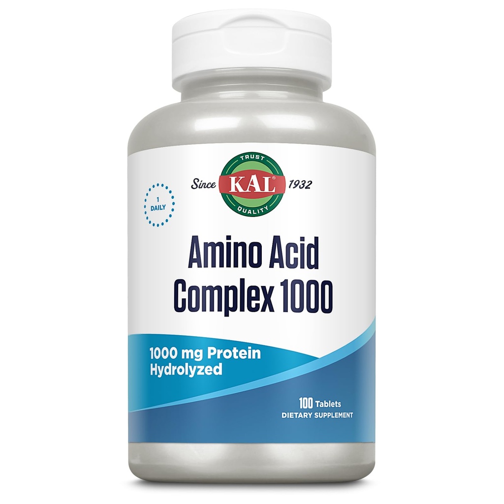 Comprimidos Complexos de Ácido Amino KAL, 1000 mg, 100