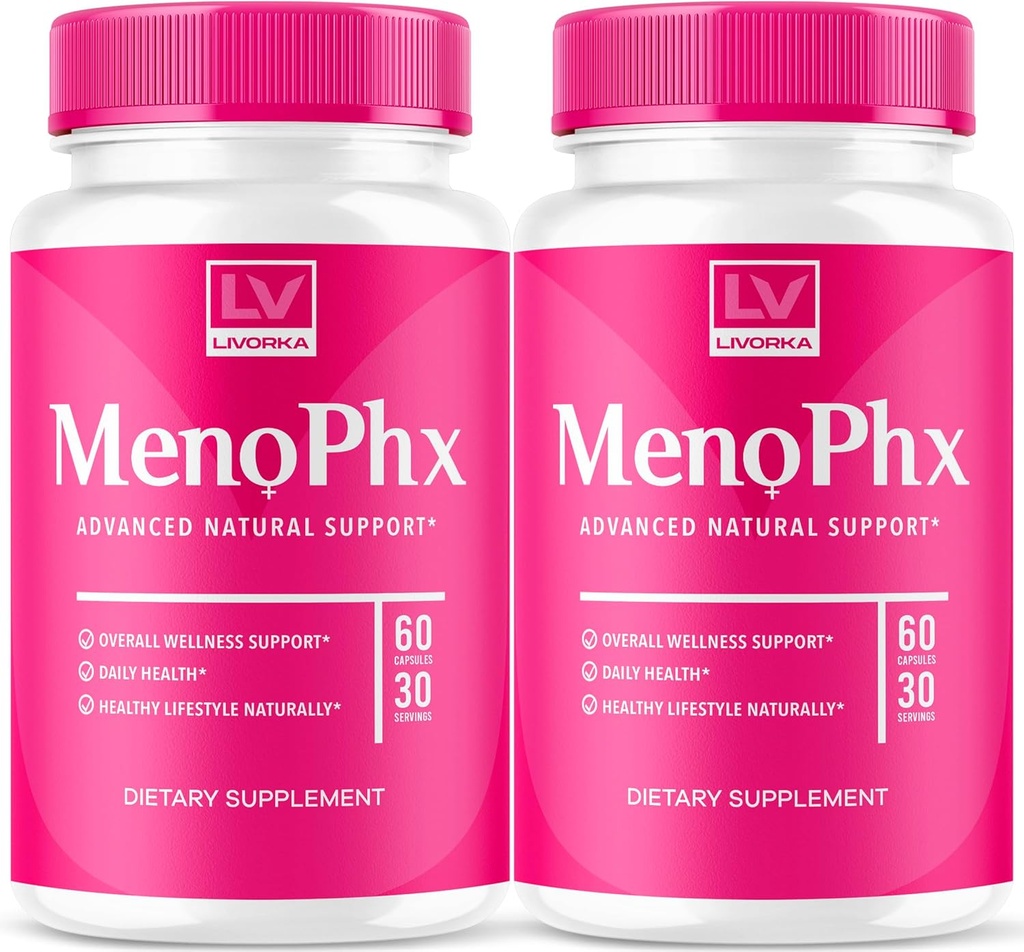 LIVORKA (2 Embalagem) MenoPhx, MenoPhx, Cápsula MenoPhx, MenoPhx Detox, Meno PHX, PHX Meno, MenoPhnx (120 Cápsulas)